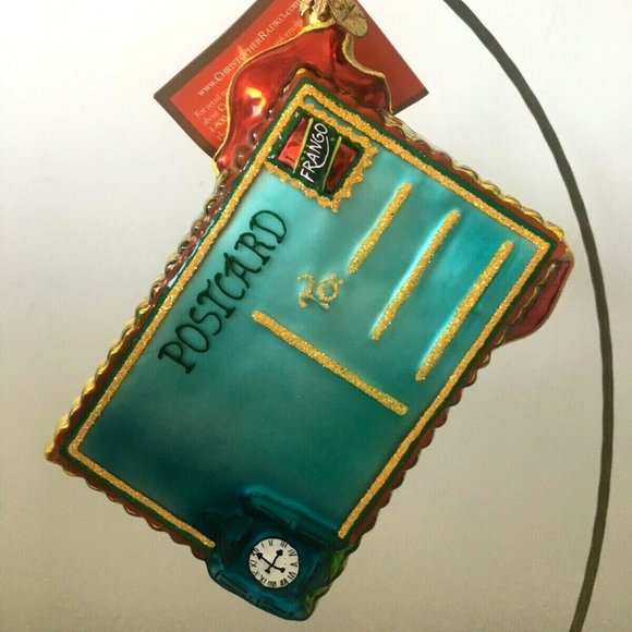 ✨ NEW Authentic Christopher Radko CHICAGO Greetings Postcard Rare Glass Ornament - Picture 5 of 7
